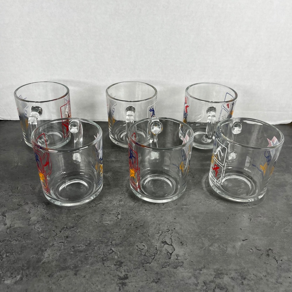 Vintage 1984 McDonald's Los‎ Angeles Olympic Games Glass Mugs Set of 6 VTG - Picture 6 of 9